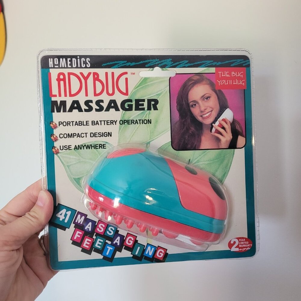 HoMedics Ladybug Massager 1994 Model PM-8 Pink/Blue  *NEW SEALED* NOS